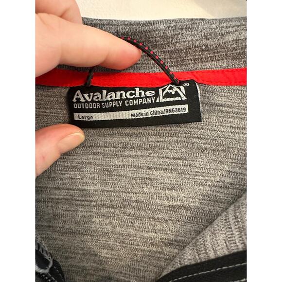 Avalanche Men's 1/4 Zip Fleece Pullover Sweatshirt Gray Large Gorpcore Layering - Picture 4 of 8